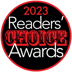 A logo for the 2023 readers choice awards