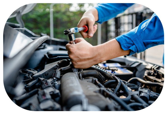 Mechanic working on  car | Logo | A Plus Automotive Services Inc