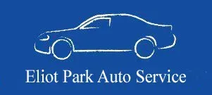 Blue logo: White car silhouette, 