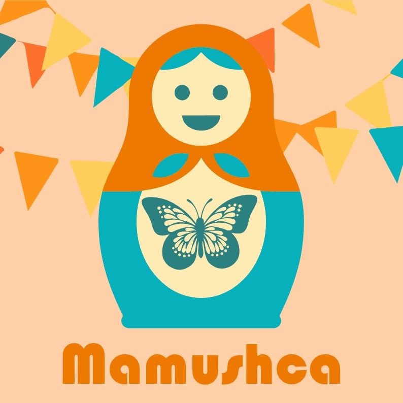 Una muñeca matrioska con una mariposa dentro