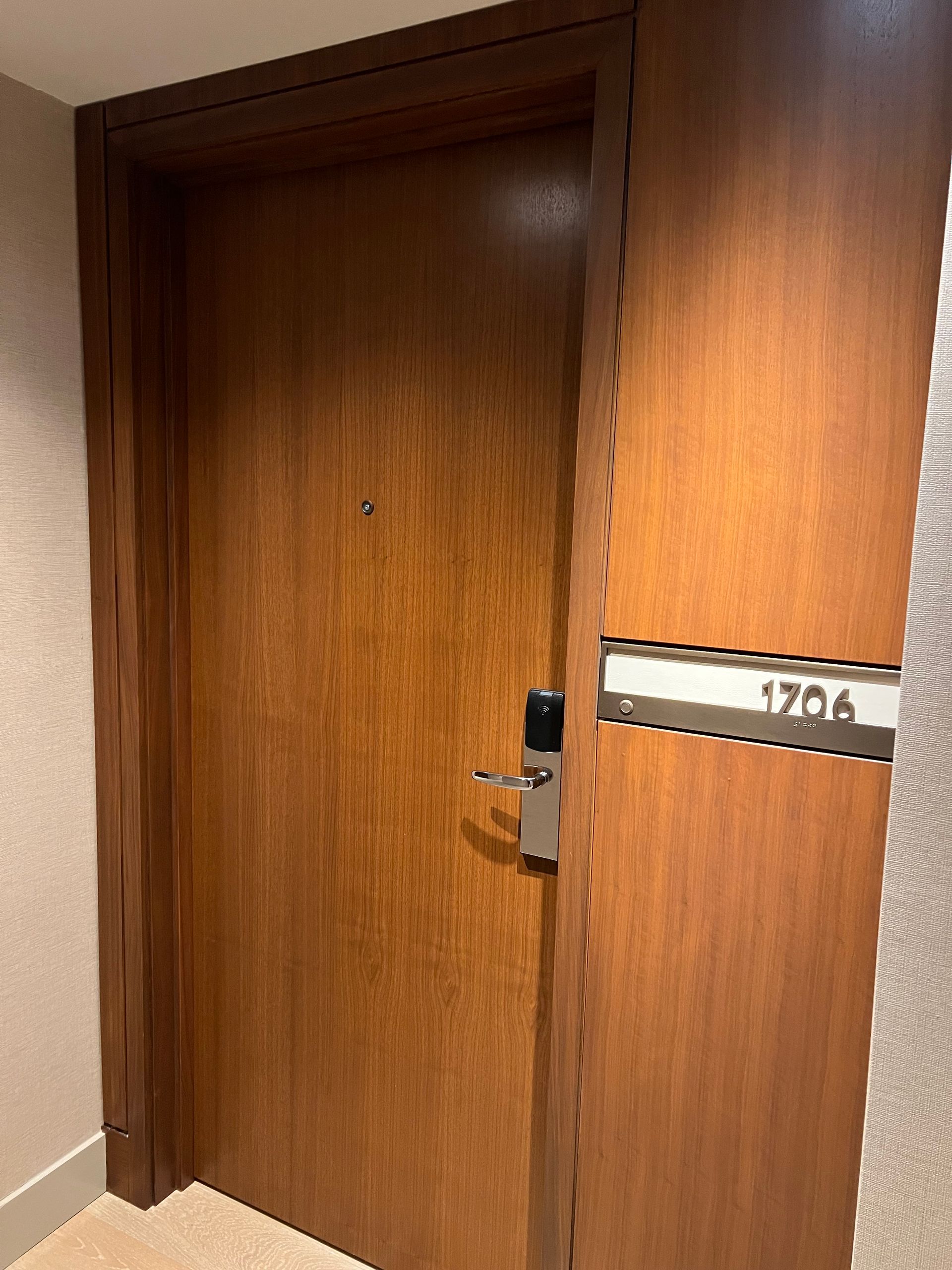 Park Hyatt Chicago door to the room that we book through travel hacking 