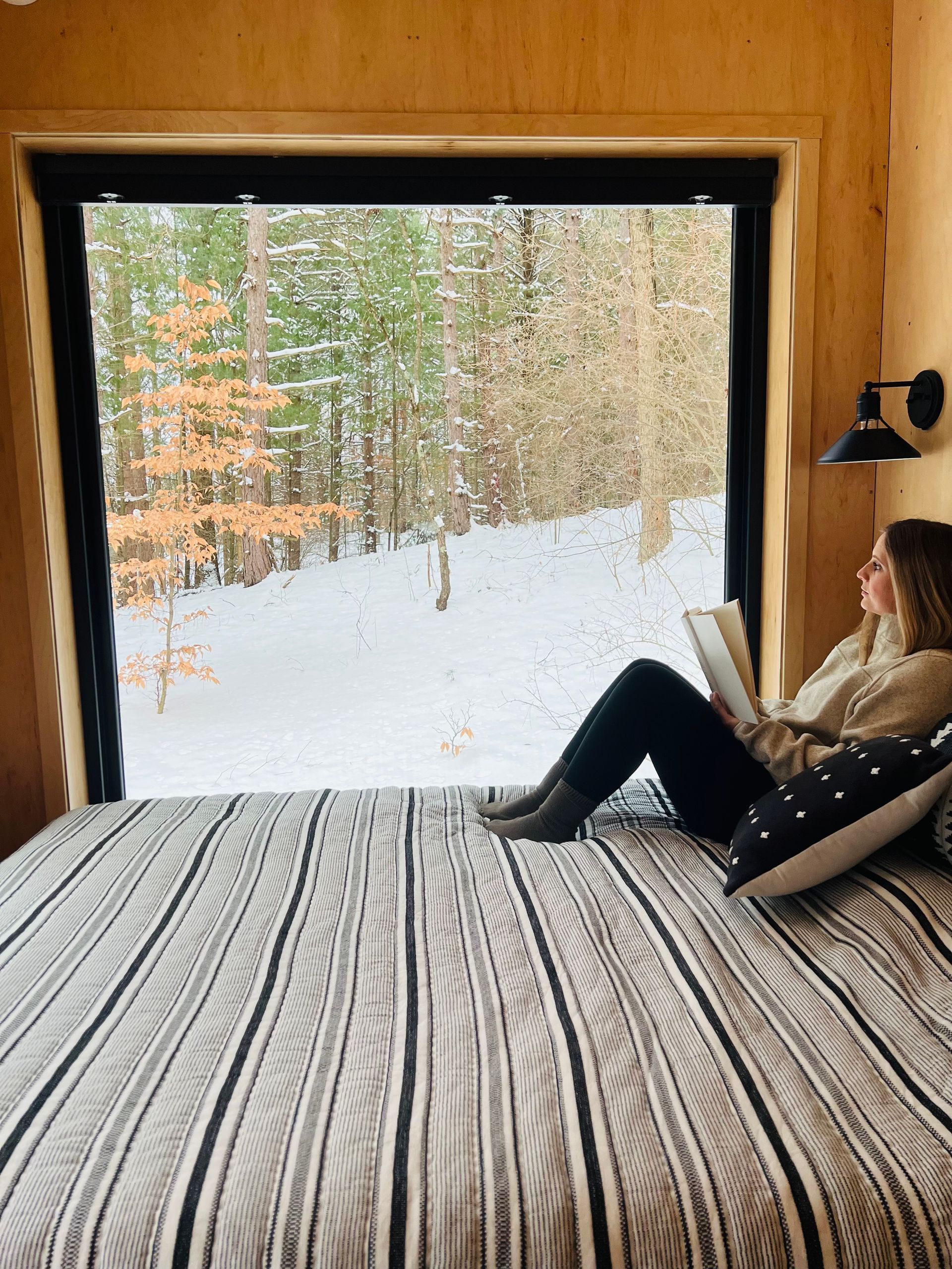 enjoying or cabin at nature's escape because we learned how to travel for cheap