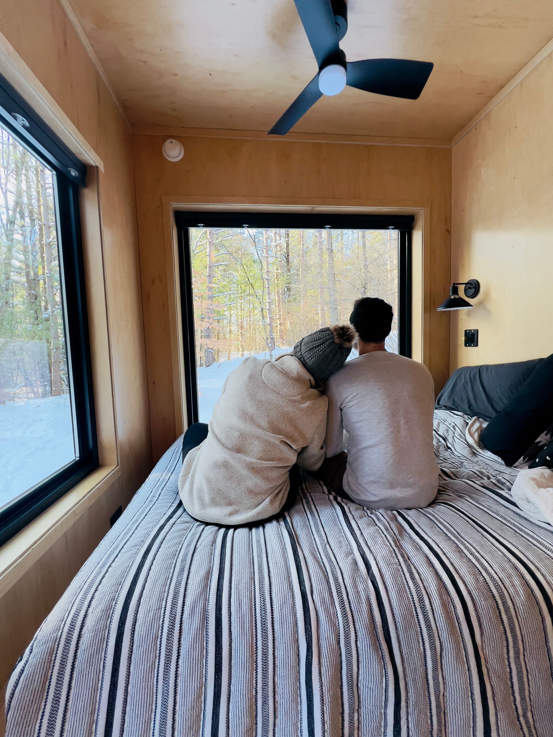 natures escape couple enjoying the room