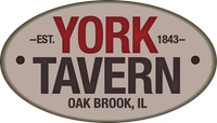 A logo for the york tavern in oak brook il