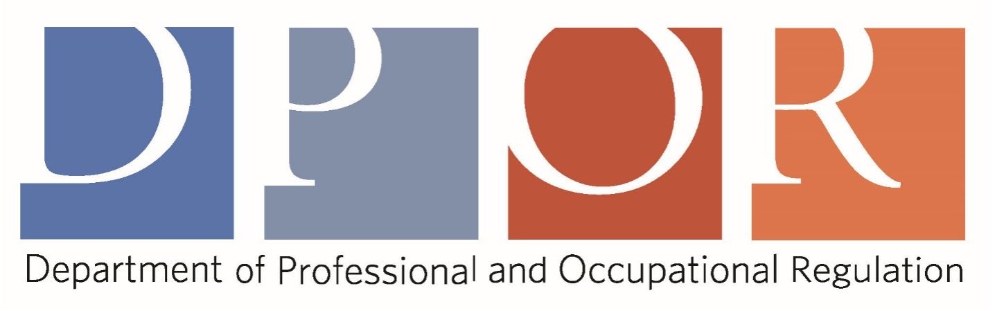 The logo for the department of professional and occupational regulation