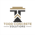 Logo for Todd Concrete Solutions: a stylized "T" in white and gold on a black background.