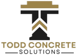 Logo for Todd Concrete Solutions: a stylized "T" in white and gold on a black background.