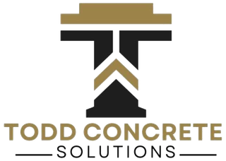 Logo for Todd Concrete Solutions: a stylized "T" in white and gold on a black background.