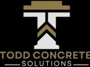 Logo for Todd Concrete Solutions: a stylized "T" in white and gold on a black background.