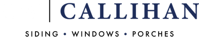 the logo for cw callihan is blue and white on a white background .