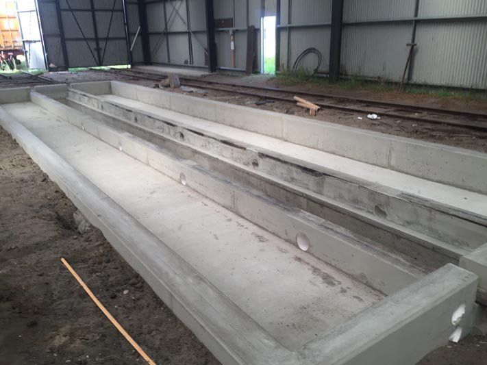View of concrete railway lines