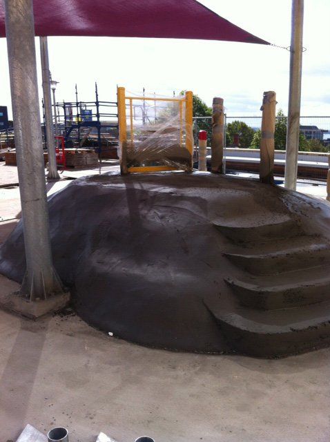 View of concrete playground