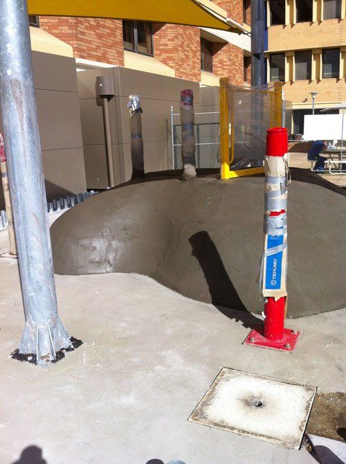View of concrete playground