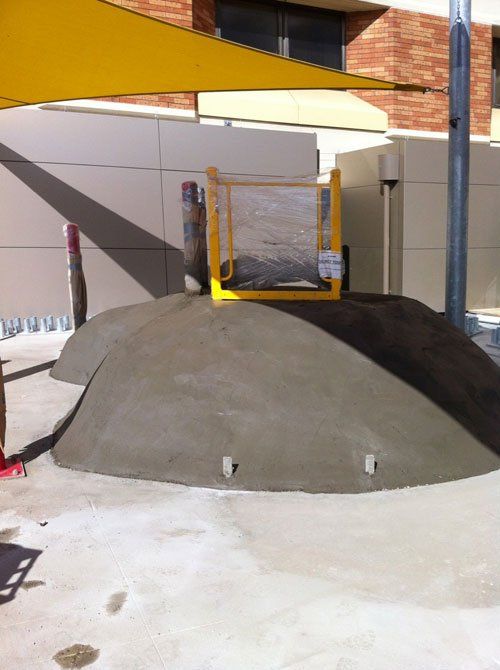 View of concrete playground