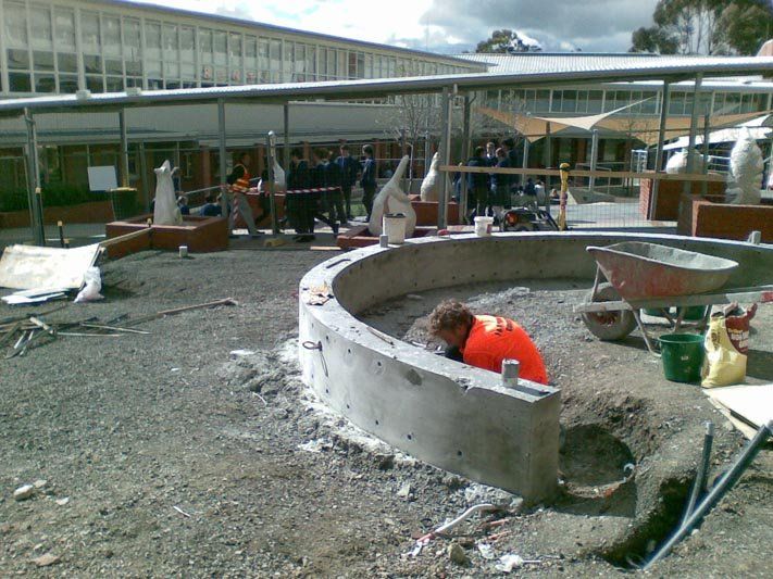 Concrete walls under construction