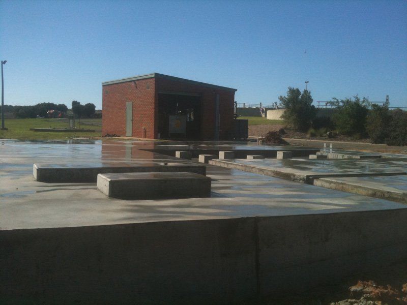 Exterior colored concrete flooring at Barwon Water Anglesea