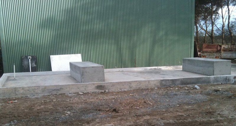 View of constructed concrete Support Base