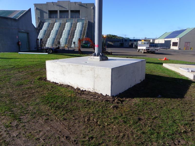 View of constructed concrete Support Base