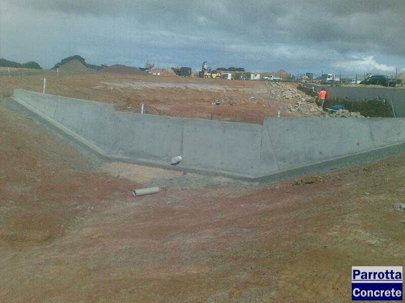 View of concrete drains