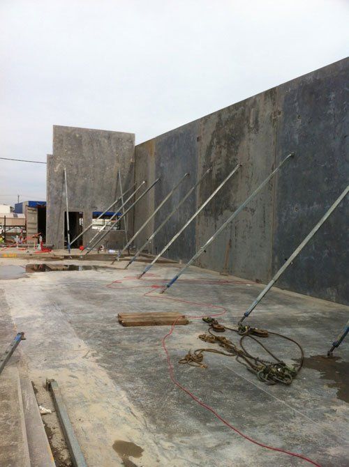 Support being installed for recently installed wall