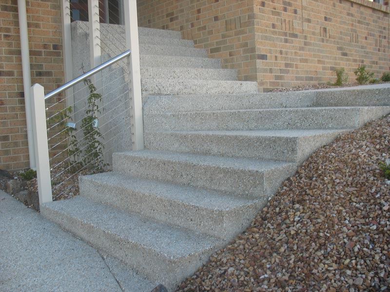 View of concrete steps