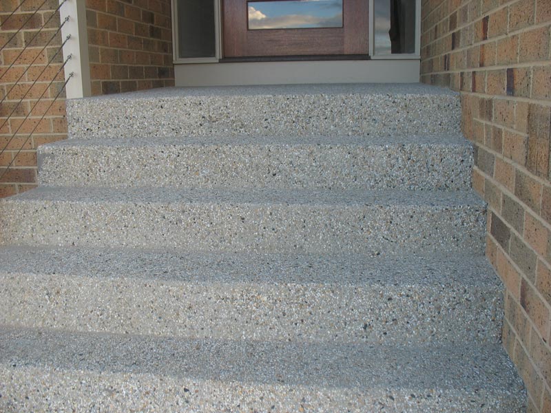 View of concrete steps