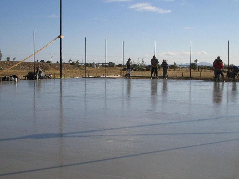 Tennis court construction in progress