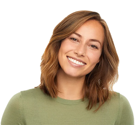 Woman with brown hair smiling, wearing a green shirt.