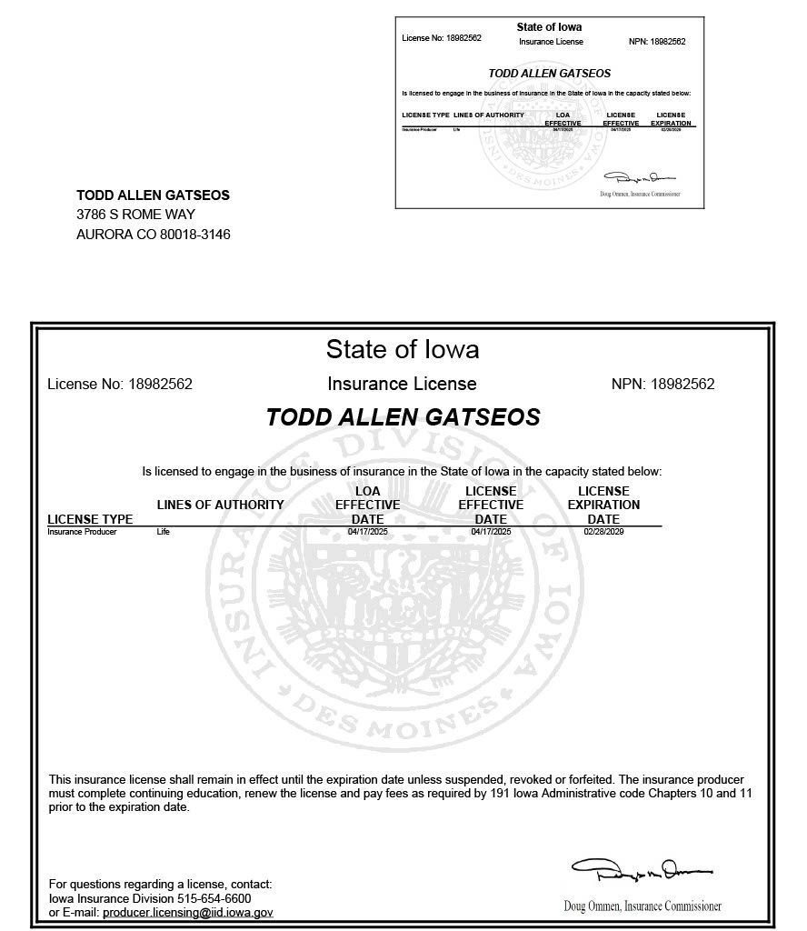 Iowa life insurance license