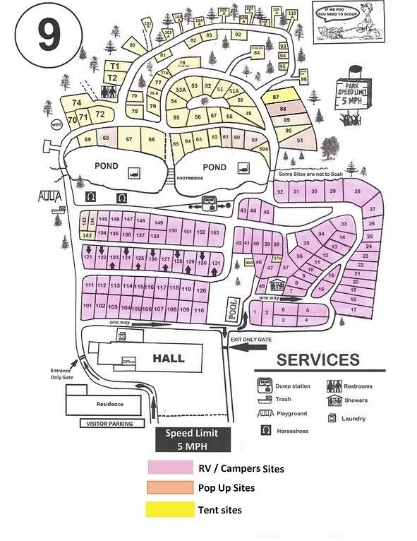 Site Map showing types of sites.