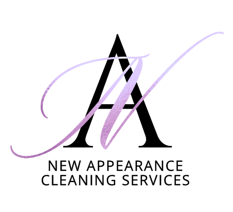 Logo for New Appearance Cleaning Services, featuring a crescent and stars graphic, with text.