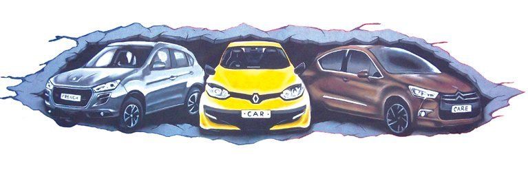 french car care cars illustration