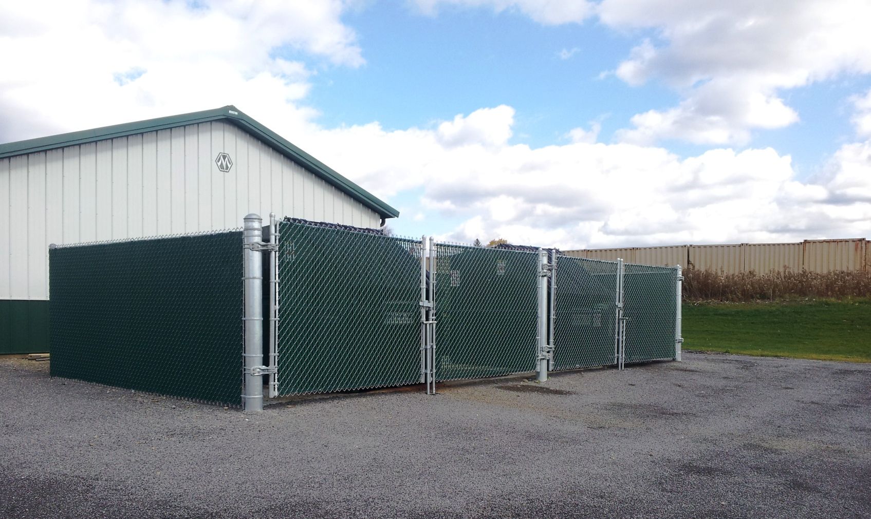 green metal fence