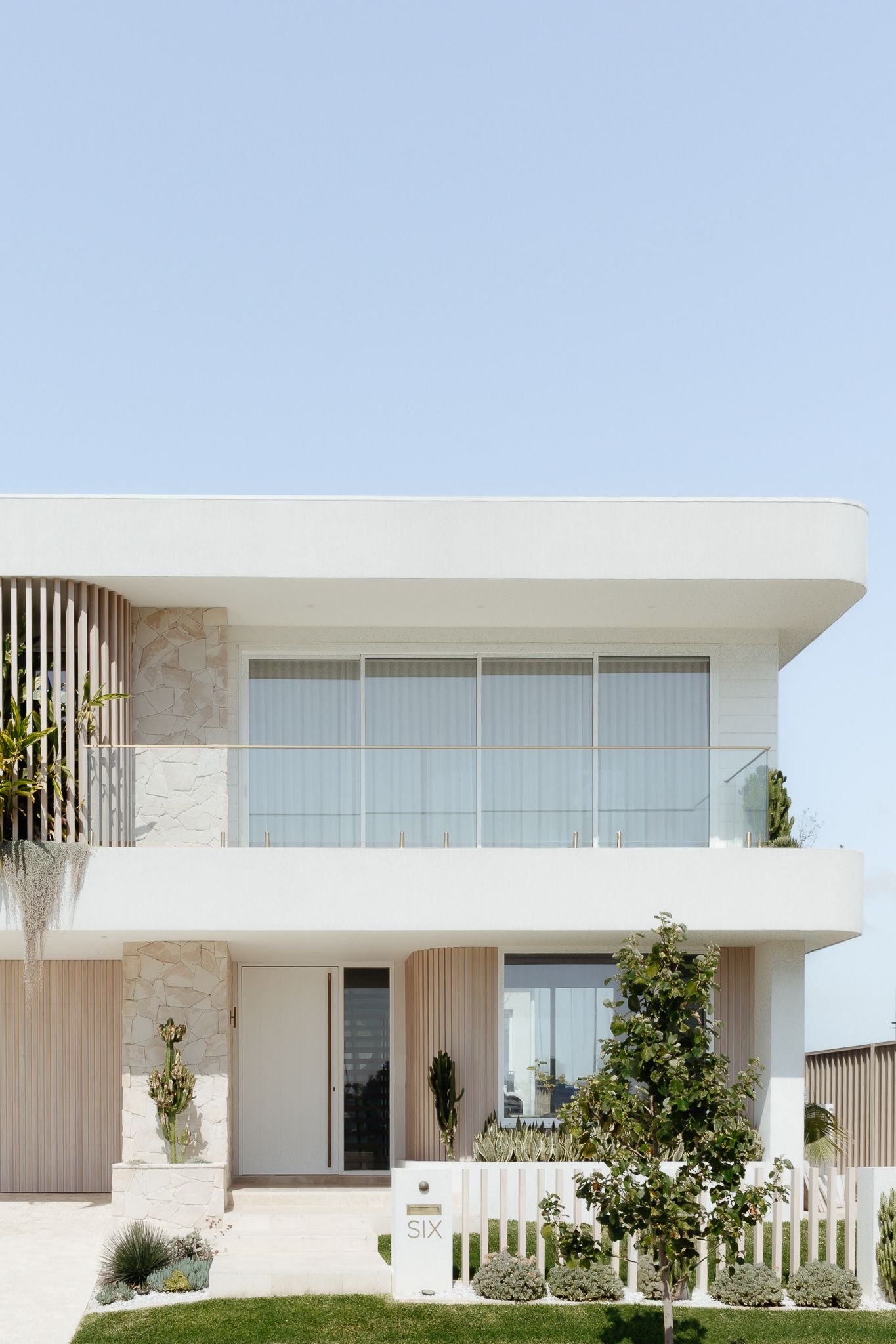 White Modern Two-story Home With Glass Balcony — SDC Building Design In Kiama, NSW