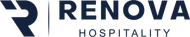 Renova Hospitality logo, dark blue with 