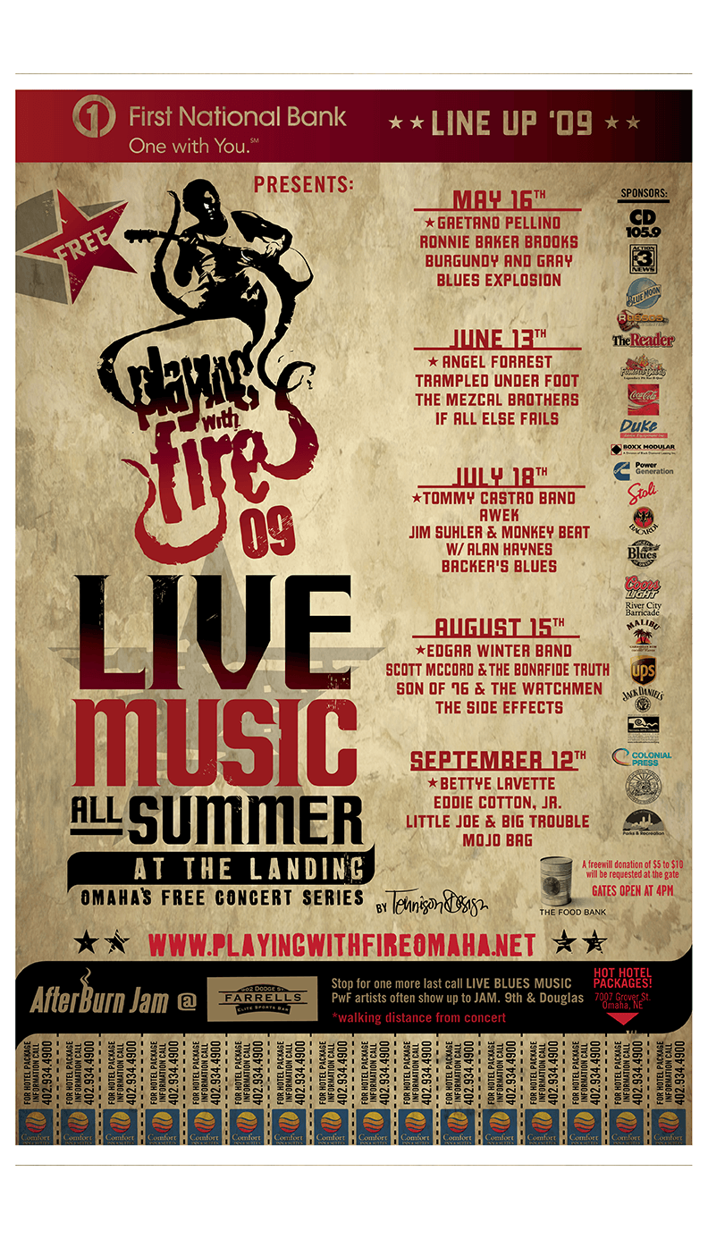 A poster that says live music all summer on it