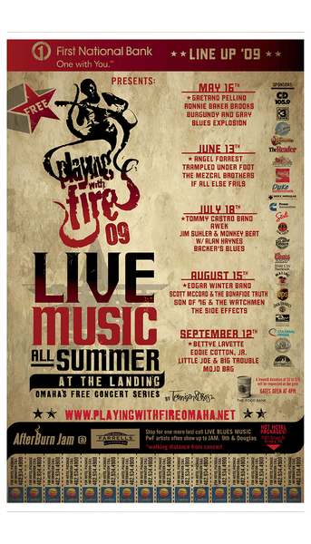 A poster that says live music all summer on it