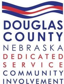 The logo for douglas county nebraska dedicated service community involvement