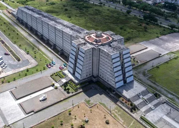 Aerial view of the Columbus Lighthouse in Santo Domingo, Dominican Republic. 
