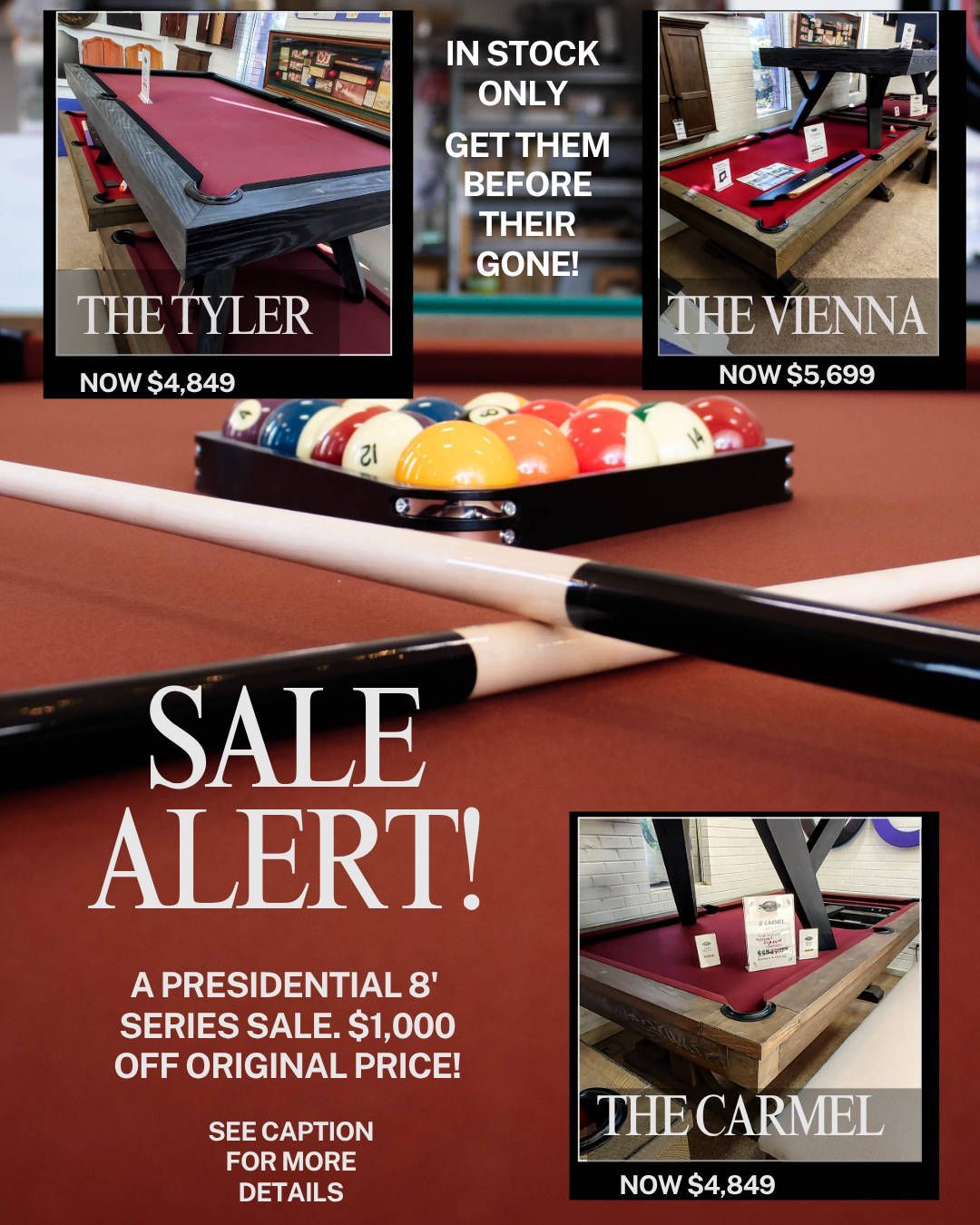 Presidential Billiards Pool Table Sale