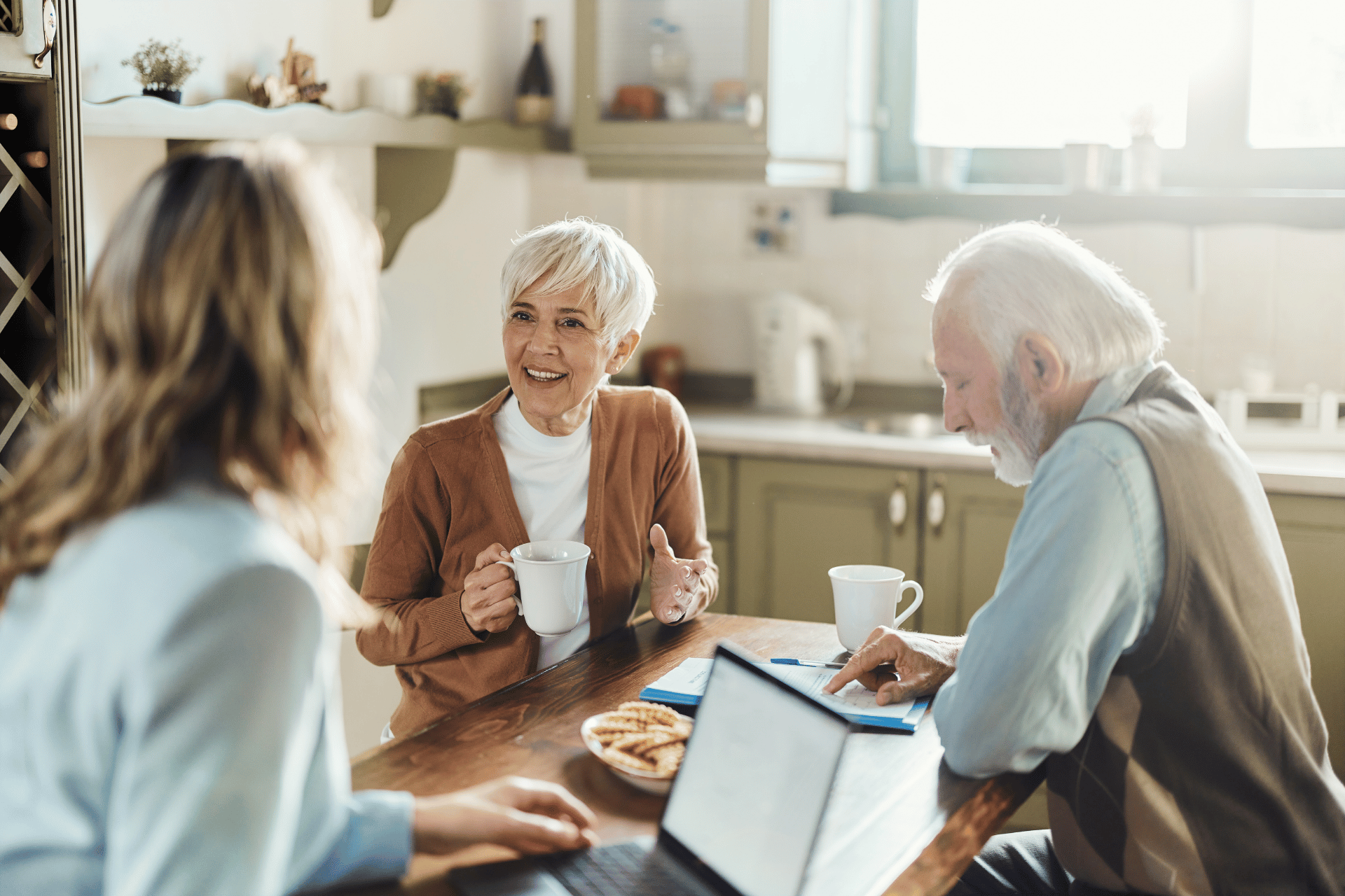 Connecticut seniors meeting with a Medicare insurance agent to review coverage options