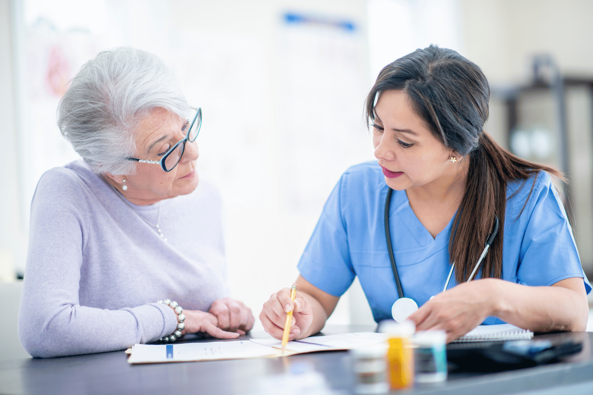 Senior managing prescription costs and comparing Medicare drug plans