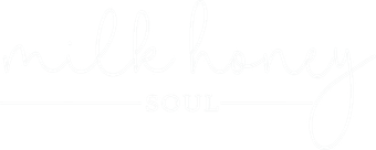 "milk honey" script with "SOUL" below a line.