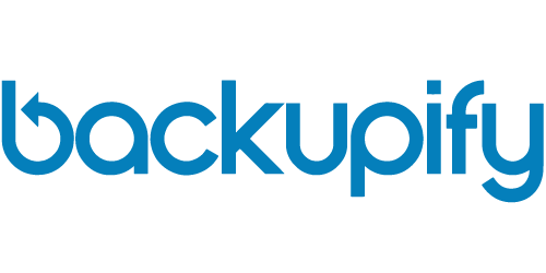 A blue logo for backupify on a white background.