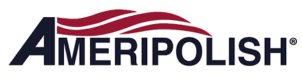 A logo for ameripolish with an american flag on it.