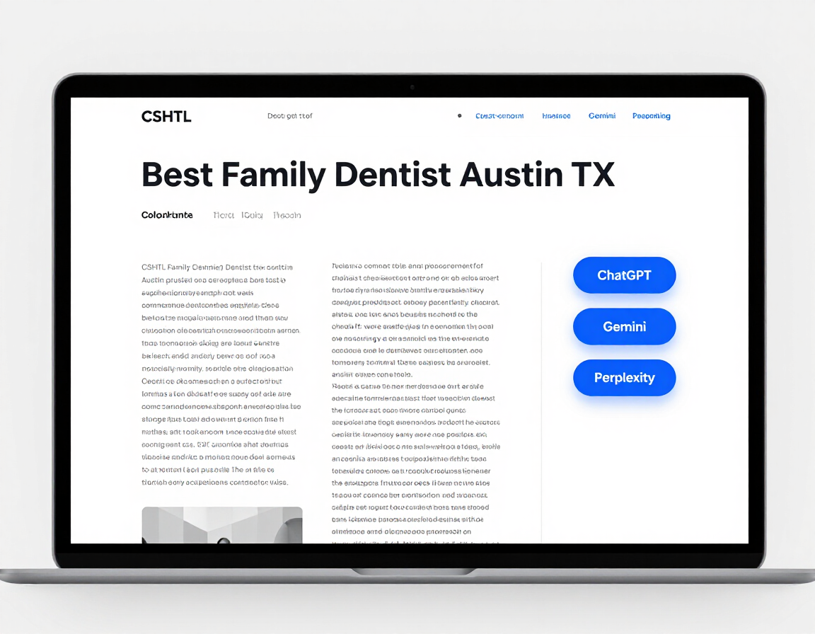 Geo AI content mockup showing blog article with local SEO content blocks