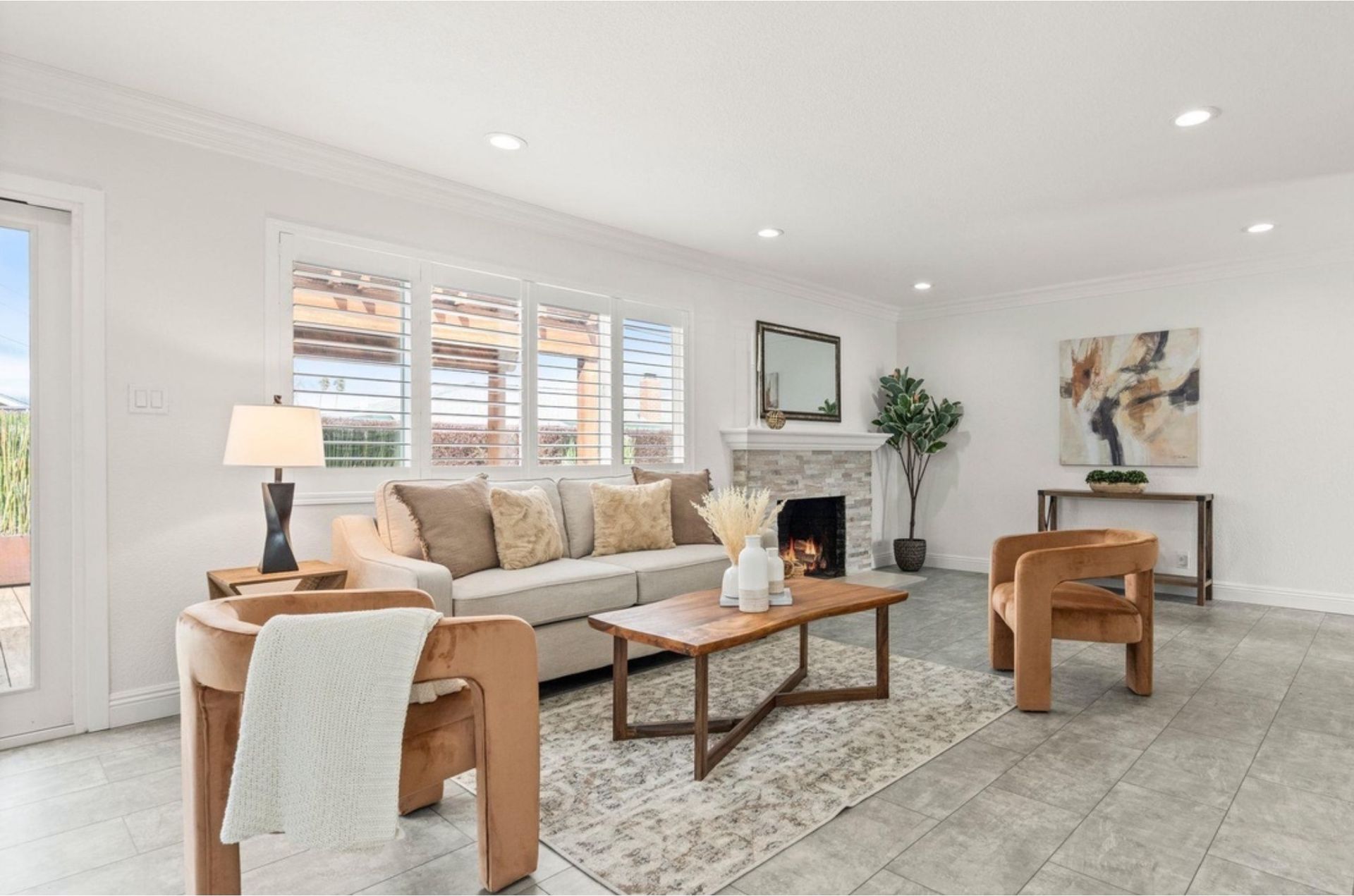 A staged living room