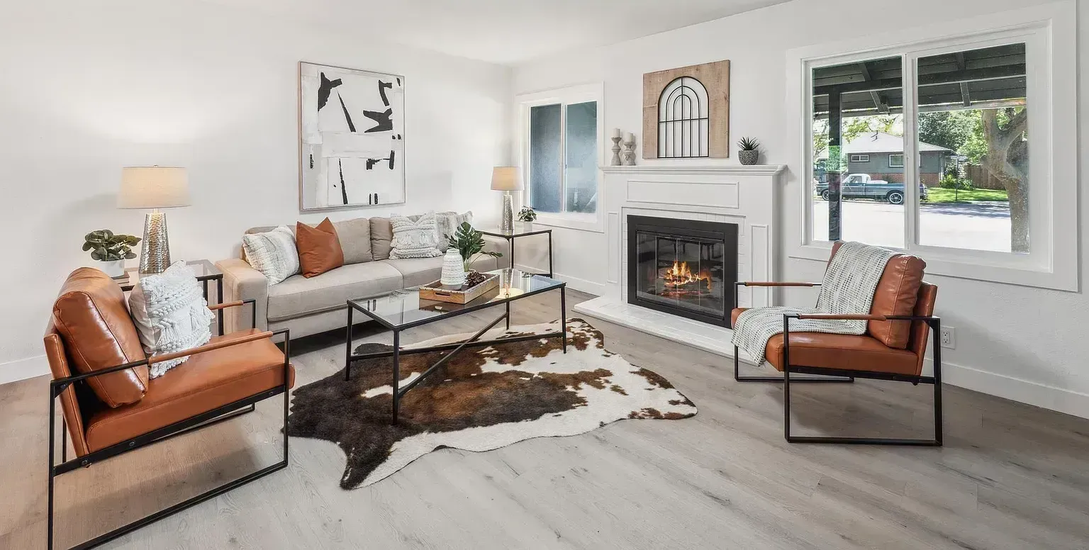 A living room staged by Elite Staging