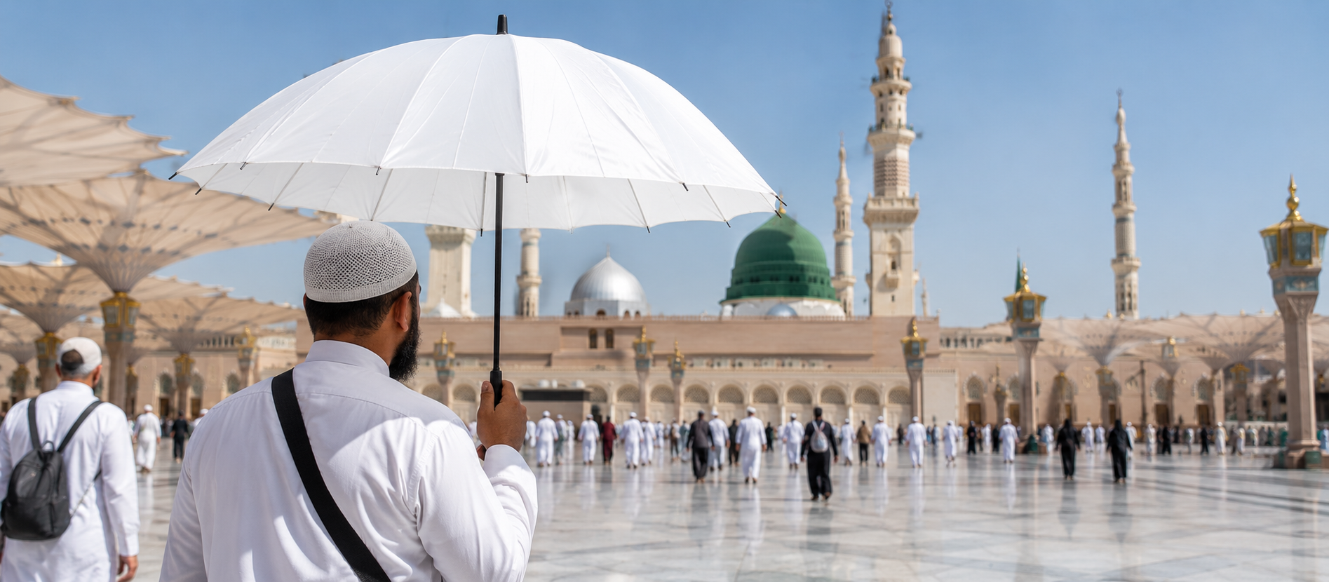 Staying cool during summer Umrah in Makkah
