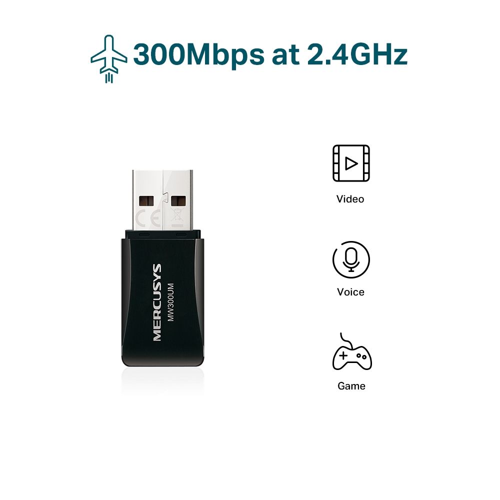 Adadptador Mini USB 2.0 MERCUSYS MW300UM